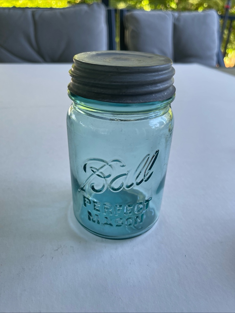 Perfect Mason Aqua Glass Storage Jar with Lid